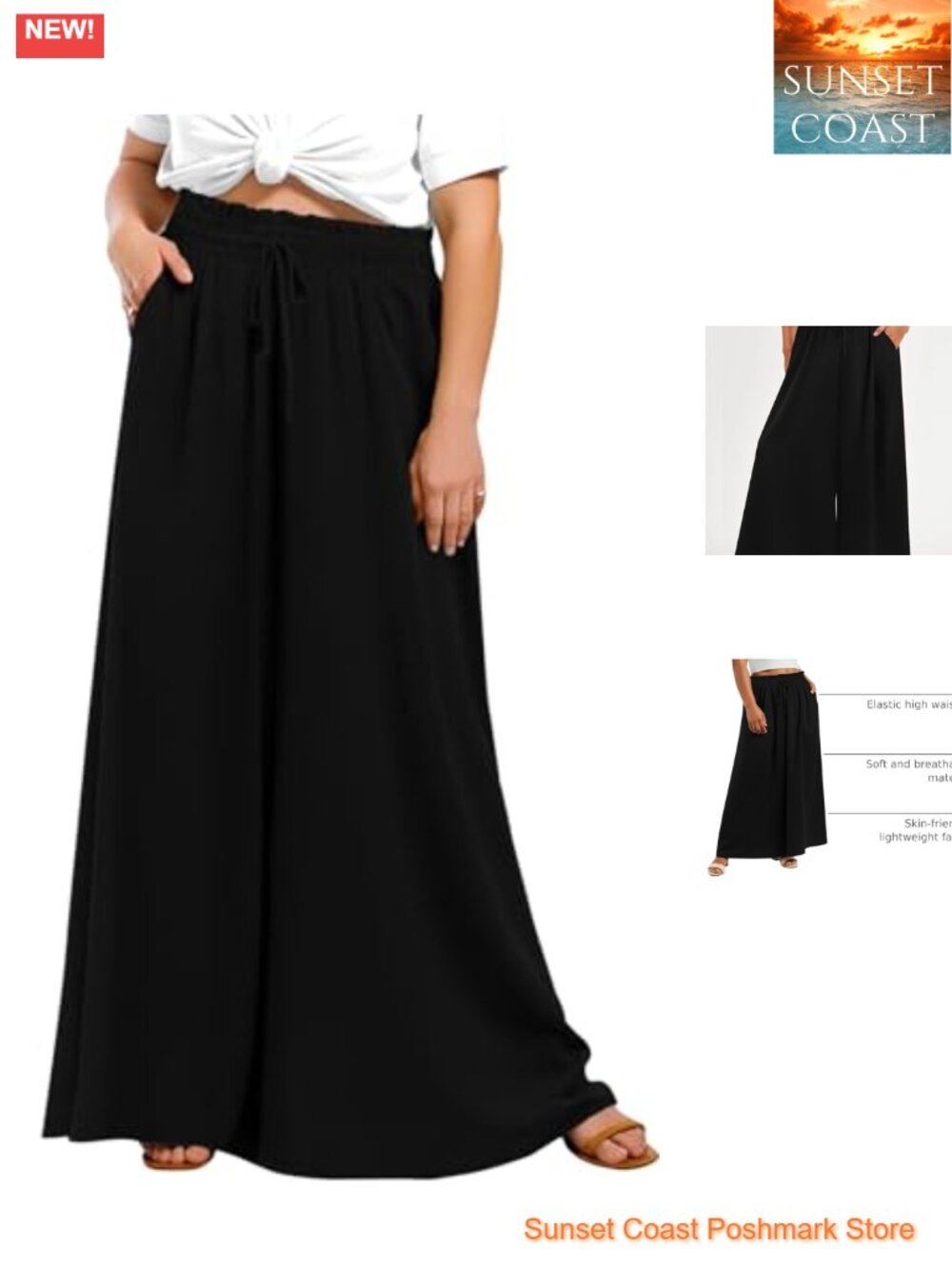 High Waist Wide Leg Flowy Palazzo Lounge Pants Plus Size